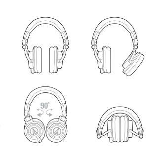 Audio-Technica Audio Technica ATH-M50x Dynamic Professional Monitor Headphone Closed - Recording