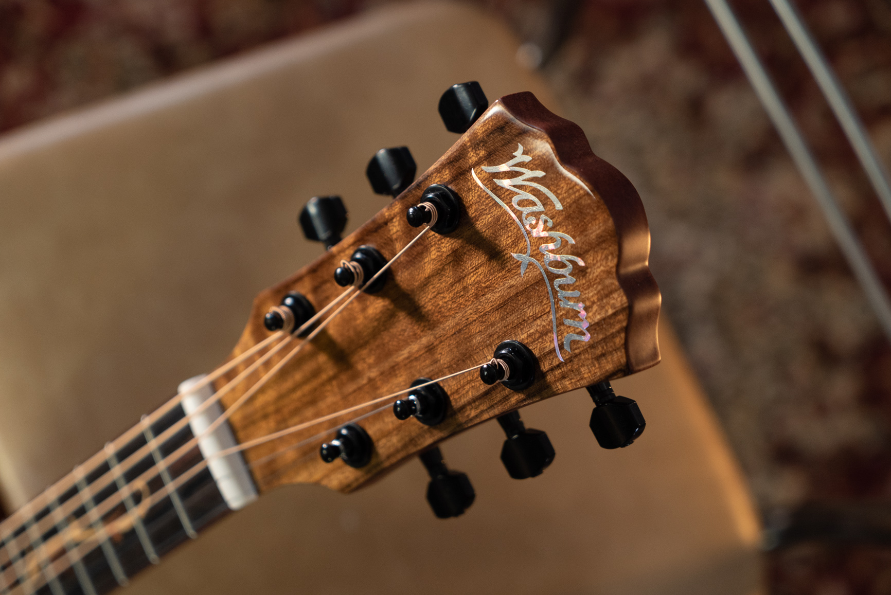 Washburn Washburn Bella Tono Studio 9 Charcoal Spruce Top Vine Inlay AC/EL - Guitars