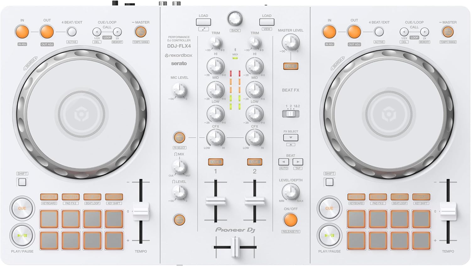 AlphaTheta DDJ-FLX4 2 Deck DJ Controller, White  &hellip;