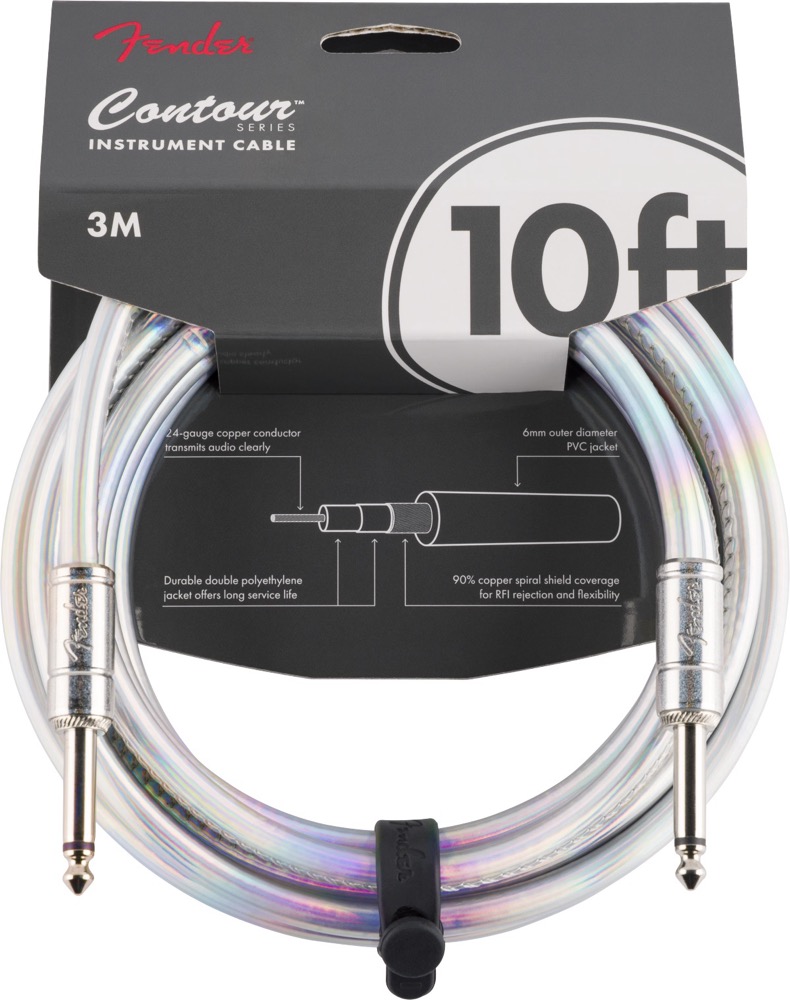 Fender 10 Foot Contour Galaxy Cable In Iridescent