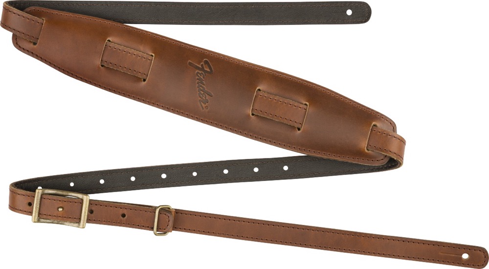 Fender Strap Mustang Saddle Leather In Cognac