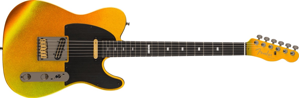 Fender Fender 75th Anniversary American Ultra II Telecaster, Ebony - Liquid Gold - Guitars