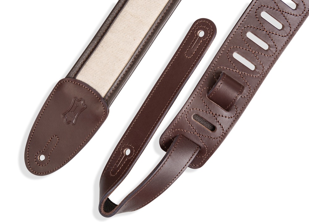 Levy's Levys 2.5" Lux Padded Hemp Guitar Strap Traditional Dark Brown - Guitars