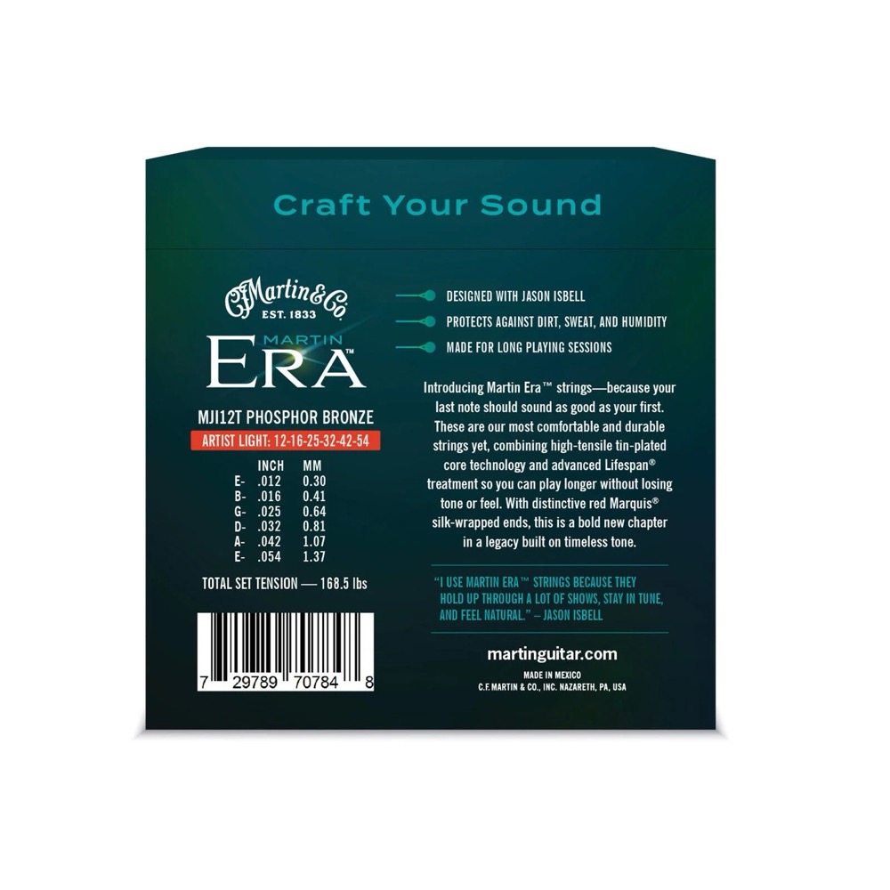 Martin Martin Jason Isbell Era Treated Acoustic Phosphor Bronze Artist Light 12-54 SP - Strings