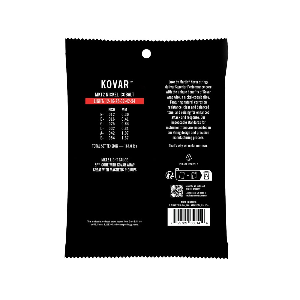 Martin Martin Korvar Luxe Nickel Cobalt Light Acoustic Strings 12-54 - Strings