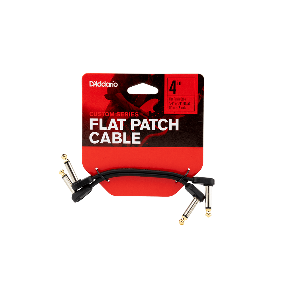 Planet Waves Planet Waves Flat Instrument Cable 4" Offset Right Angle - Right Angle, 2 Pack - Effects