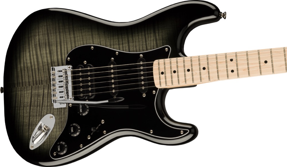 Squier Squier Affinity Strat HSS Flame Maple Top Black Burst - Guitars