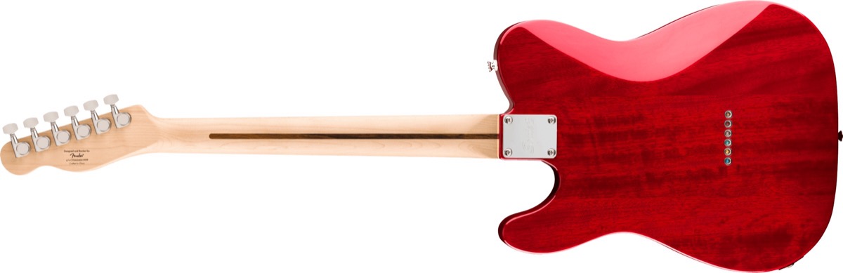 Squier Squier Affinity Tele Flame Maple Top SH, Crimson Red Transparent - Guitars